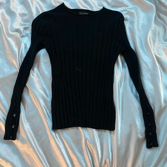 long sleeve black tight top - Picture 1 of 5